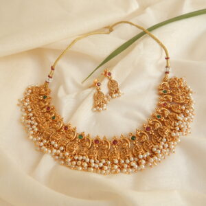 Grand Bridal Kundan Temple Necklace