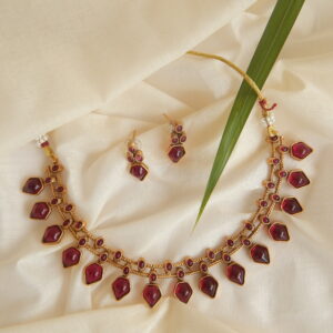 Ruby Stone Traditional Necklace Set