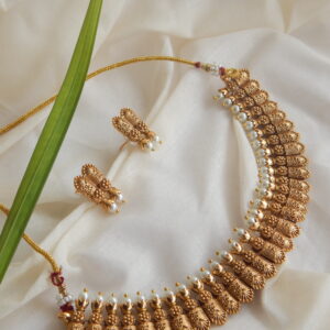 Antique Gold & Pearl Layered Necklace