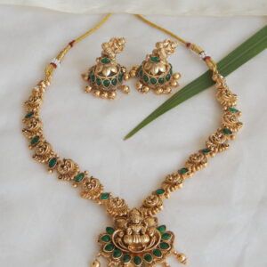 Emerald Lakshmi Nakshi Necklace