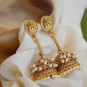Premium Temple Pearl Jhumkas