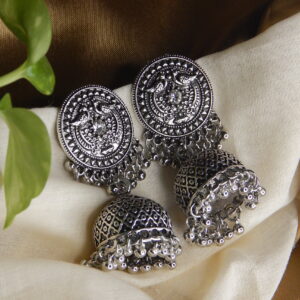 Antique Oxidised Jhumkas