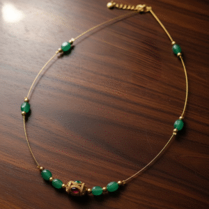 Emerald Beaded Invisible Necklace