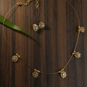 Floral CZ Invisible Necklace