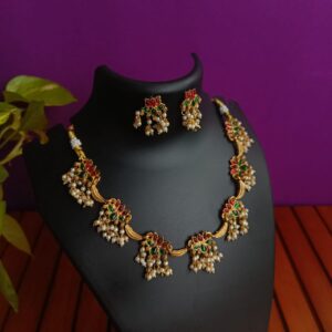 Lotus Ruby-Green Necklace
