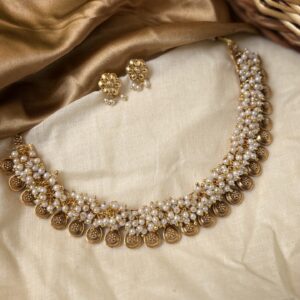 Pearl Antique Gold Necklace Set