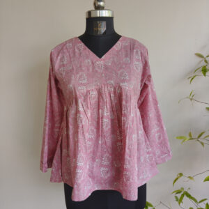 Blush Cotton Peplum Top