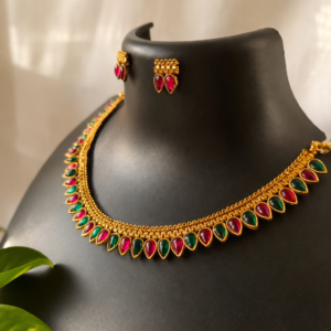 Ruby & Emerald Stone Necklace Set